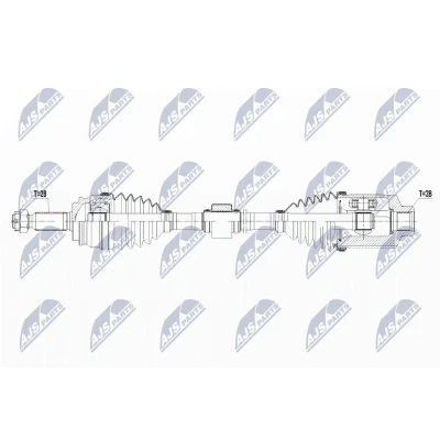 Abbildung von NTY NPW CH 058 Antriebswelle 675 Automatikgetriebe