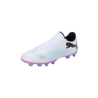 Abbildung von PUMA Future 7 Play FG/AG Soccer Shoe, White Black Poison PINK, 39 EU