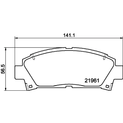 Abbildung von HELLA 8DB 355 016 721 Bremsbelagsatz mit akustischer Verschleißwarnung TOYOTA: Avensis I Kombi, Liftback, MR2 II Coupe
