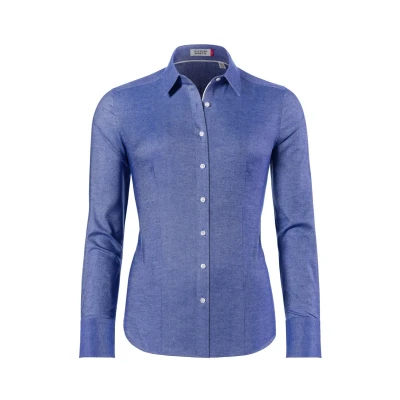 Abbildung von Vincenzo Boretti Tailliert SOFT Oxford Hemdbluse, Damen, Größe: 38, Blau