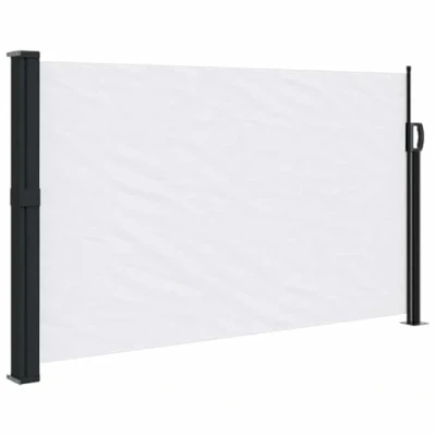 Abbildung von vidaXL Seitenmarkise, Sichtschutz Ausziehbar, Windschutz Sonnenschutz für Garten Balkon Terrasse, Seitenrollo Seitenwandmarkise, Weiß 120x500cm