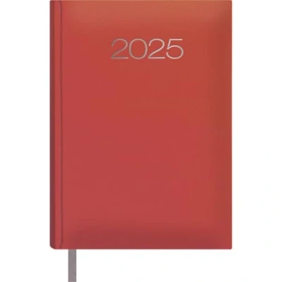 Abbildung von Dohe Kalender 2025, portugiesisch, Tag pro Seite, A5 (14 x 20 cm), 12 Monate Januar bis Dezember, fester Einband, Jahresplaner, Büromaterial, rot