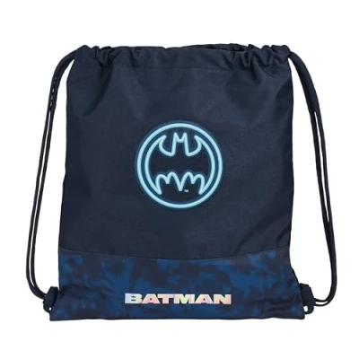 Abbildung von Batman Legendary Rucksack, flach, groß, ideal für Kinder verschiedener Altersgruppen, bequem und vielseitig, Qualität Widerstandsfähigkeit, 35 x 40 cm, marineblau, Estándar, Casual