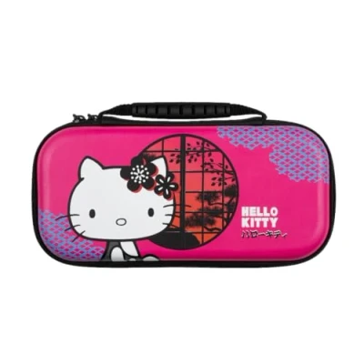Abbildung von Konix Hello Kitty Schutzhülle und Transporttasche für Nintendo Switch, Switch Lite OLED Platz 8 Spiele Rosa