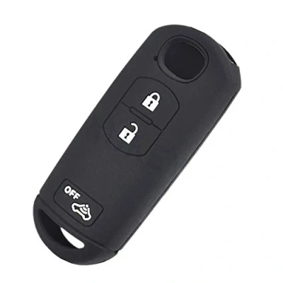 Abbildung von Happyit Silikon Autoschlüssel Abdeckung Fall für Mazda 2 3 5 6 CX 7 9 Geschwindigkeit Miata MX5 Remote Fob 4 Tasten (3 C)