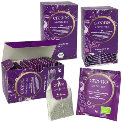 Abbildung von Creano BIO Tee ABEND TEE, Kräuter Gewürzteemischung, Teebeutel 3er Pack (3x 20 Beutel)
