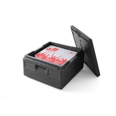 Abbildung von HENDI Thermobox, mit seitlich versenkten Griffen, Hält Temperaturen von 20C bis +110C stand, Innen: 350x350x(H)175mm, 21L, 410x410x(H)240mm, Polypropylen