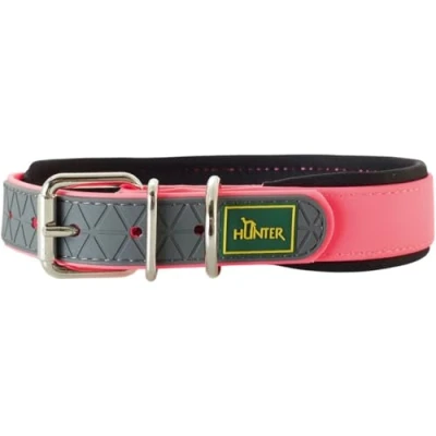 Abbildung von HUNTER CONVENIENCE COMFORT Hundehalsband, Kunststoff, Neopren, wasserfest, schmutzabweisend, gepolstert, 40, neonpink