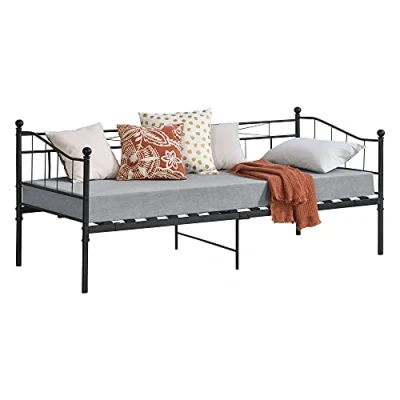 Abbildung von en.casa Metallbett, »Arjeplog« Tagesbett Bettgestell 90x200cm Schwarz