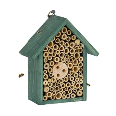 Abbildung von relaxdays Insektenhotel für Wildbienen in Grü