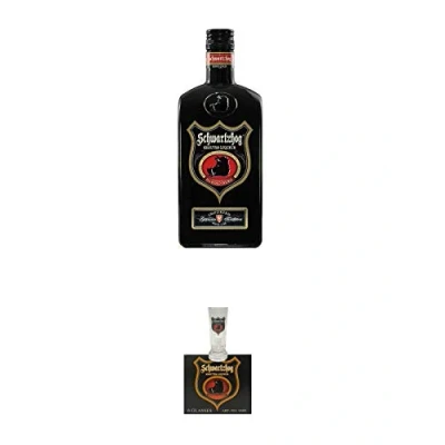 Abbildung von Hardenberg Schwartzhog Kräuterbitter 0,7 Liter + Shot Glas 4cl 6 Stück