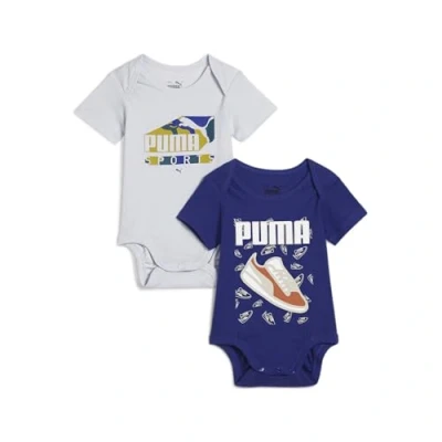 Abbildung von Puma Minicats Newborn Unisex 2 PACK Tshirt print für Kinder, Größe: 68, Lapis lazuli/silver mist
