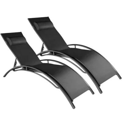 Abbildung von tectake Gartenliege Alina, Kombiset, 2 St., 2er, Aluminiumgestell