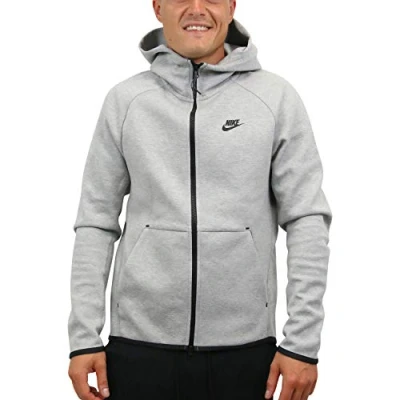 Abbildung von Nike Herren M NSW TCH FLC Hoodie FZ Sweatshirt, Black/(Black), 3XL T