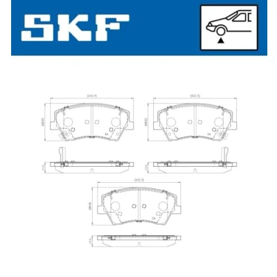 Abbildung von SKF VKBP 81100 A Bremsbelagsatz mit akustischer Verschleißwarnung HYUNDAI: Ioniq, KIA: Niro
