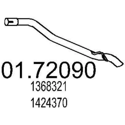 Abbildung von MTS 01.72090 Abgasrohr 760 hinten für Endschalldämpfer FORD: Focus 2 Schrägheck, C Max, Max