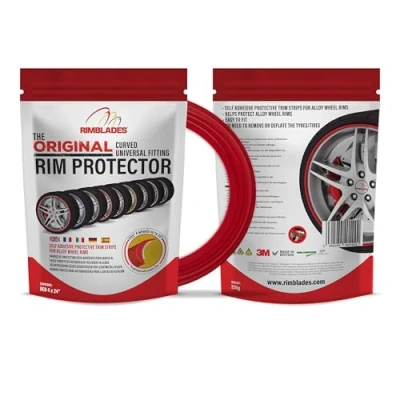 Abbildung von Aroba Rimblades Original ROT NEU 2024 universal FELGENSCHUTZ &amp; STYLING Felgenschutzring Alu Felgen Ringe Felgenrandaufkleber Felgenstyling Felgenhornschutz Rim Protector Ringz