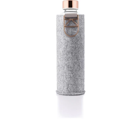 Abbildung von equa Trinkflasche &quot;Mismatch&quot;, Borosilikatglas, mit Filzcover und Metallgriff