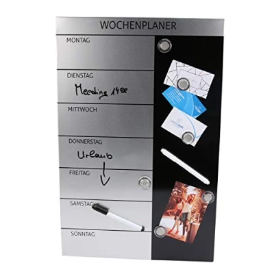 Abbildung von Genie Wochenplaner Schreibtafel (Magnet; Abwischbar; Inkl. Stifte; Magnete und Wandbefestigung; 57 x 37 cm)