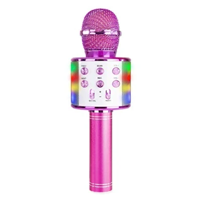 Abbildung von MAX KM15P Karaoke Mikrofon mit eingebauten LEDs, Lautsprecher,