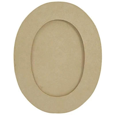 Abbildung von Décopatch CD029C Rahmen (aus Pappmaché, oval, 0,8 x 23,5 30 cm, 1 Haken, zu Personalisieren) Stück natur