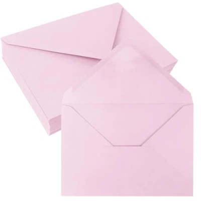 Abbildung von JAGERGREEN 50 Stück Briefumschläge B6 Rosa, 137x193 mm 150 g/m² Umschläge Selbstklebend mit Nassklebung, Briefumschlag ohne Fenster, Kuvert für Grußkarten, Geburtstagskarten, Einladungen, Hochzeit