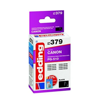 Abbildung von edding Druckerpatrone EDD 379 Einzelpatrone Schwarz 9 ml Reichweite 330 Seiten Ersetzt Canon PG 510