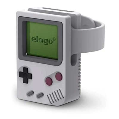 Abbildung von elago W5 Ladestation Ständer Kompatibel mit Apple Watch Serie 10, 9, 8, SE2, 7, 6, SE, 5, 4, 3, 2, 1 (46mm, 45mm, 44mm, 42mm, 41mm, 40mm, 38mm) Nachtmodus [Patent angemeldet] (Hellgrau)