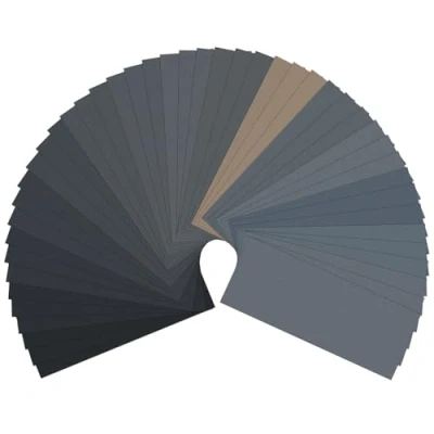 Abbildung von AiQInu 45 Stück Schleifpapier Set, Körnung 80 bis 3000 Fein Sandpapier, 23x9cm Nassschleifpapier, Schmirgelpapier für Auto, Wasserschleifpapier Set Holzmöbel Metall Glas