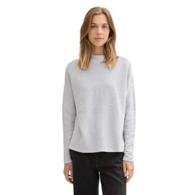 Abbildung von TOM TAILOR Denim Damen 1039831 Pullover, 10411 Grey Melange, S