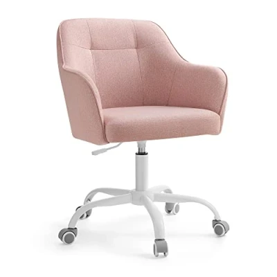 Abbildung von SONGMICS Homeoffice Stuhl, Drehstuhl, Schreibtischstuhl, höhenverstellbar, bis 110 kg belastbar, atmungsaktiver Stoff, für Arbeitszimmer, Schlafzimmer, rosa OBG019P01