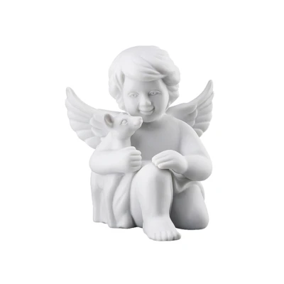 Abbildung von Rosenthal Engel mit Bambi klein weiss matt 6 cm