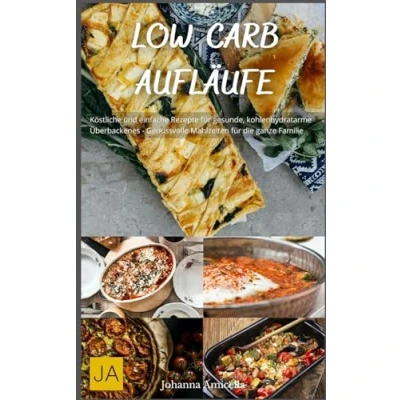 Abbildung von Low Carb Aufläufe: Köstliche und einfache Rezepte für gesunde, kohlenhydratarme Überbackenes Genussvolle Mahlzeiten die ganze Familie