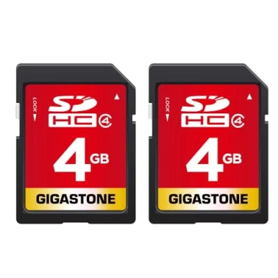 Abbildung von Gigastone SDHC Speicherkarte (4 GB, Klasse 4), für Foto, Video, Musik, Sprachdatei, DSLR Kamera, DSC, Camcorder, Recorder, Wiedergabe, PC, Mac, POS, 2 Stück in Einer Packung (2 Stück) mit