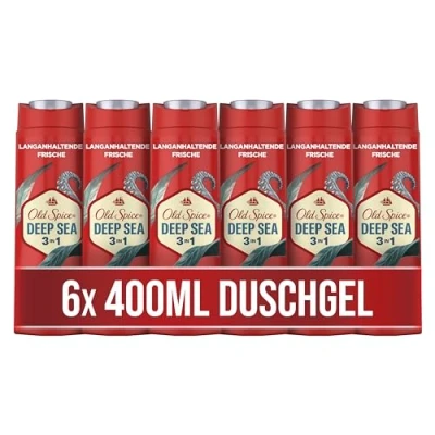 Abbildung von Old Spice Deep Sea Duschgel und Shampoo Für Männer 400 ml, 3 in 1 Körper Haar Gesichtsreinigung, Lang Anhaltend Frisch 6er Pack