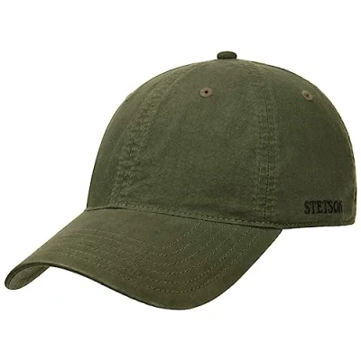 Abbildung von Stetson Ducor Sun Guard Fullcap Herren Baseballcap aus Bio Baumwolle (nachhaltig) Frühjahr/Sommer Cap mit Sonnenschutz UV 40+ Basecap Stonewashed Look Outdoorcap dunkeloliv S (54 55 cm)