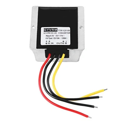 Abbildung von DC Aufwärtswandlerregler, 5V bis 12V 10A 120W Aufwärtswandler, wasserdicht, stoßfest, für Elektromotoren,Lautsprecher,Auto LED Anzeigen,Lüfter usw,DC Aufwärtswandler Boost Stromversorgungsmodul