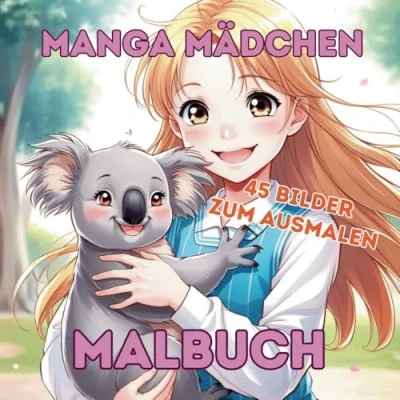 Abbildung von Manga Mädchen Malbuch für Kinder ab 4 Jahre: 45 tolle Motive zum ausmalen