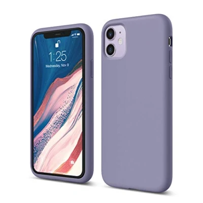 Abbildung von elago Liquid Silicone Case Kompatibel mit iPhone 11 Hülle (6,1&quot;), Silikon Handyhülle, Rundumschutz : 3 Layer Schutzhülle, erhöhter Rand für Bildschirm &amp; Kamera (Lavendelgrau)