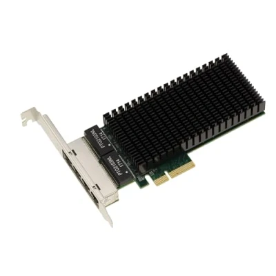 Abbildung von KALEA INFORMATIQUE PCIe 4 Ports RJ45 GIGABIT Ethernet Netzwerk Controller Karte mit Intel I210AT Chipsatz. WOL PXE Funktion, Low und High Profile Winkel.