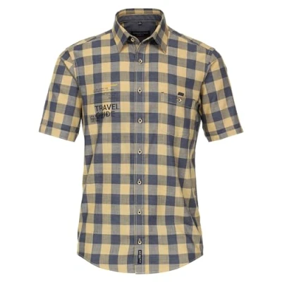 Abbildung von CASAMODA Casual Fit Hemd Halbarm New Kent Kragen Karo blau Gr. M