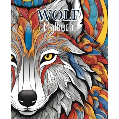 Abbildung von Wolf Malbuch mit 51 Seiten Tier für Jungs Männer: Entdecke die Magie der Wölfe diesem kreativen Malbuch.