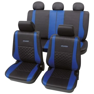 Abbildung von PETEX Auto Sitzbezüge Universal Komplett Set 17 teilig Exclusive blau, Eco Class mit SAB 1 Vario Plus