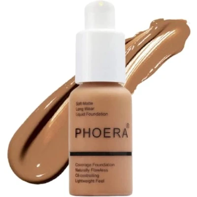Abbildung von Glamza PHOERA Foundation Concealer Makeup, voll abdeckend, aufhellend, lang anhaltend (107 Honey)