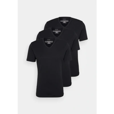 Abbildung von Calvin Klein Herren 3er Pack T Shirts Kurzarm mit V Ausschnitt, Schwarz (Black, Black, Black), 4XL