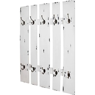 Abbildung von HAKU Möbel Wandgarderobe weiß, MDF, Metall Maße: B 65 cm x H 100 T 9 cm, Style: Industrial