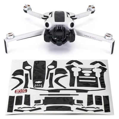 Abbildung von WRAPGRADE Skin Kompatibel mit DJI Mini 4 Pro Accent Color (Black Bumpy Camo)