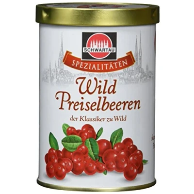 Abbildung von Schwartau Spezialitäten Waldpreiselbeeren, der Klassiker zu Wild, 6er Pack (6 x 330 g Dose)