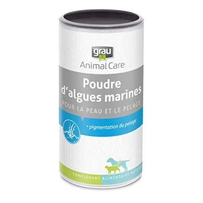 Abbildung von GRAU das Original 100 % reines Seealgenmehl, für die Fellpigmentierung, dichtes &amp; glänzendes Fell, 1er Pack (1 x 800 g), Ergänzungsfuttermittel Hunde Katzen