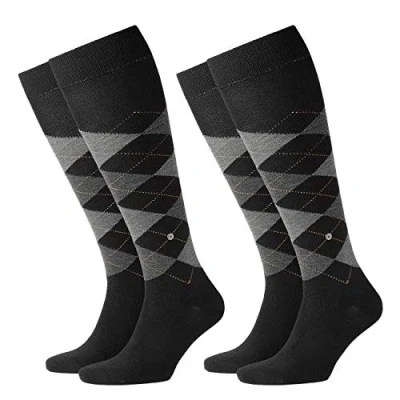 Abbildung von Burlington Herren Kniestrumpf Edinburgh 2er Pack, Größe:40 46;Farbe:black (3000)